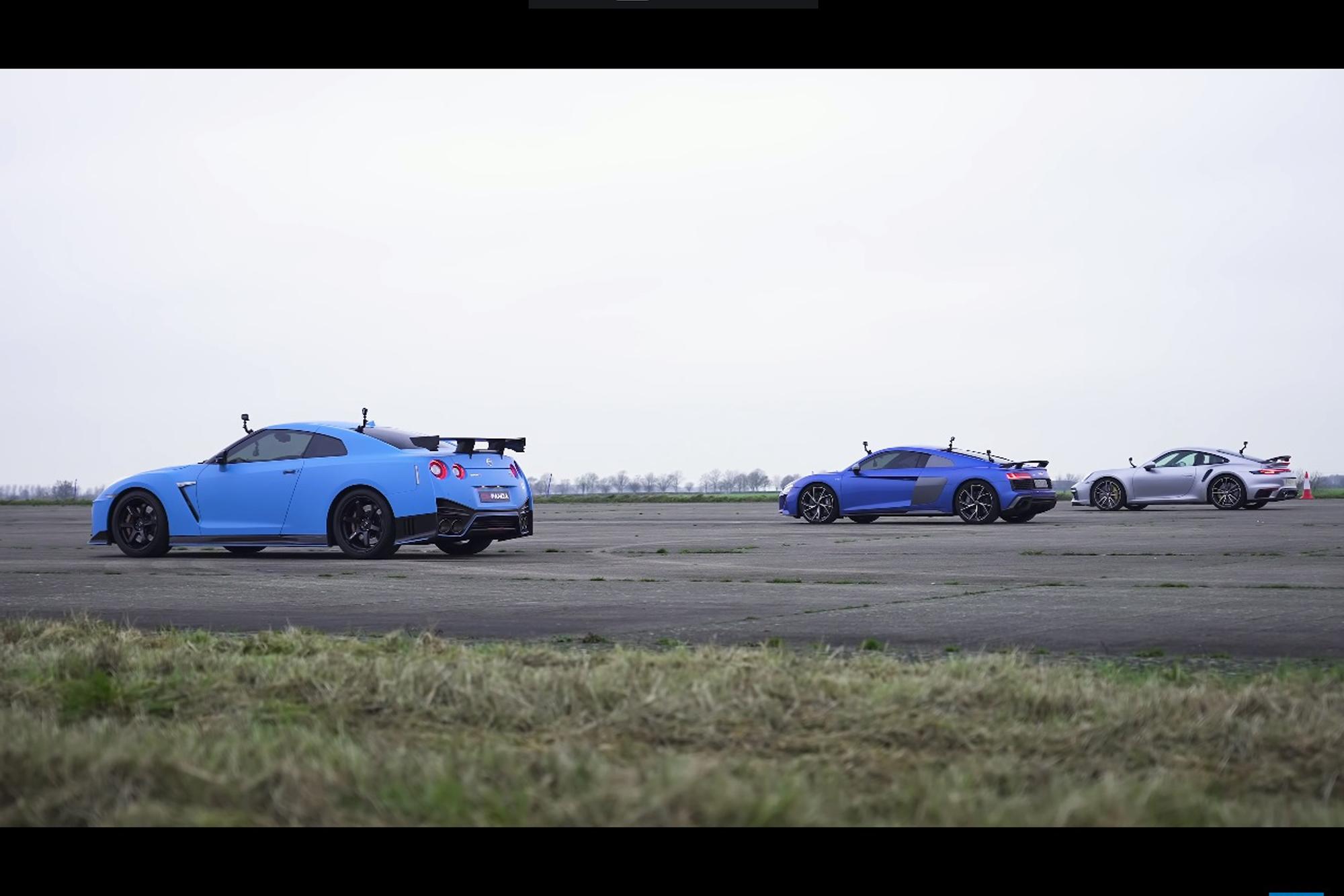 Nissan GT-R Nismo VS Porsche 911 Turbo S VS Audi R8 V10 Performance