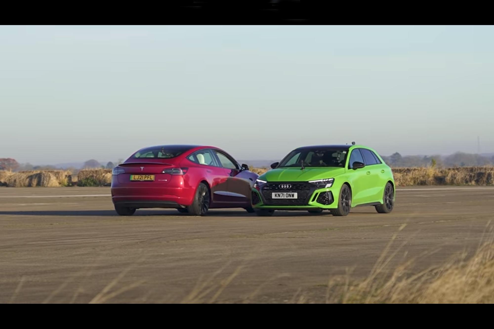 Audi RS3 Vs Tesla Model 3 Performance