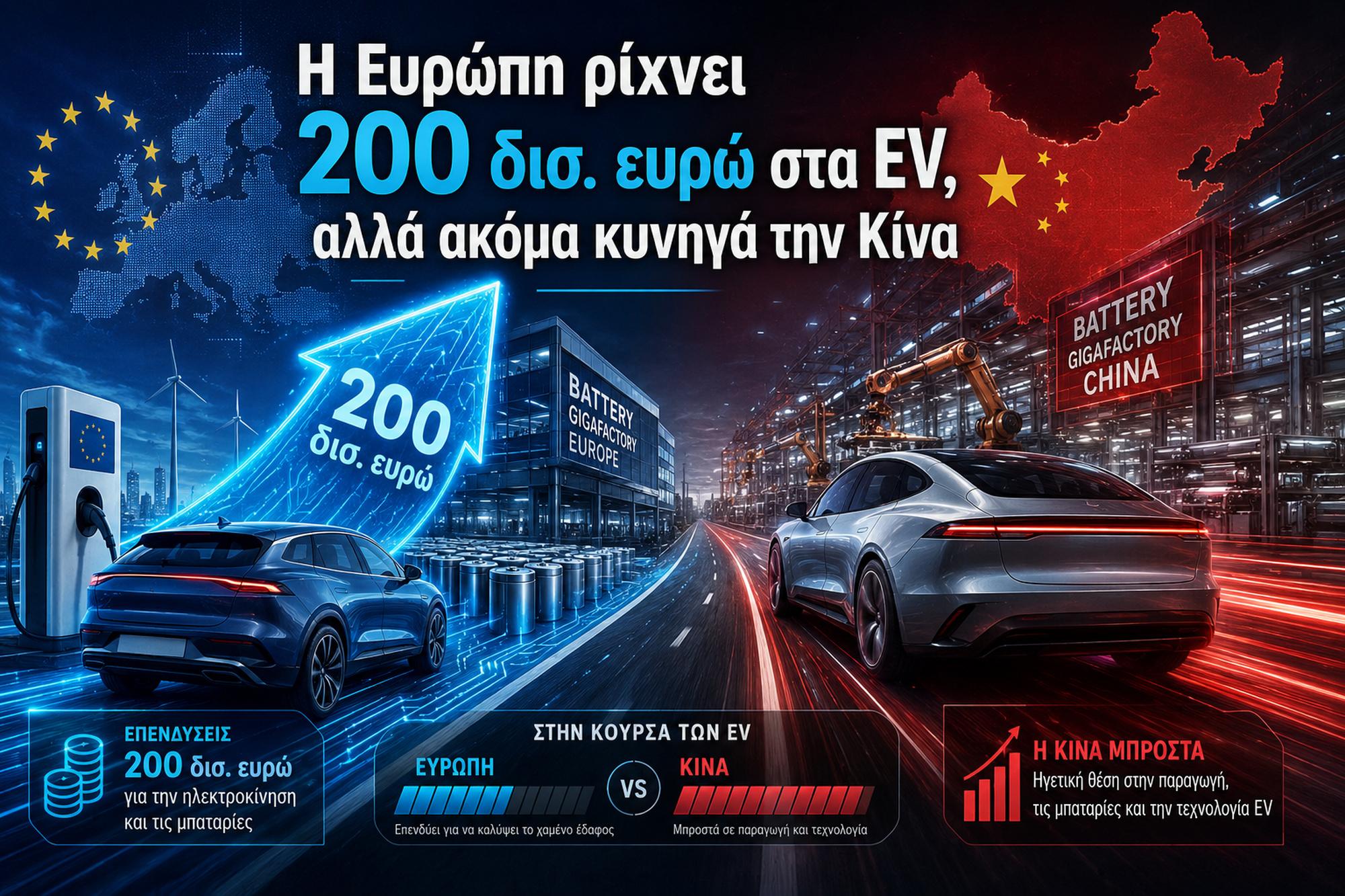 Η Ευρώπη ρίχνει 200 δισ. ευρώ στα EV, αλλά ακόμα κυνηγά την Κίνα 