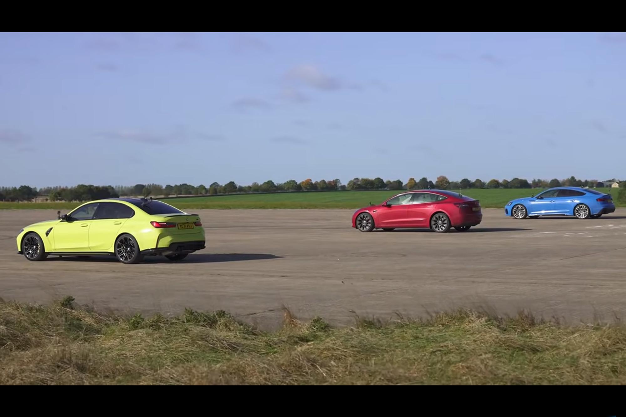 Audi RS5 VS Tesla Model 3 Performance VS BMW M3 Competition