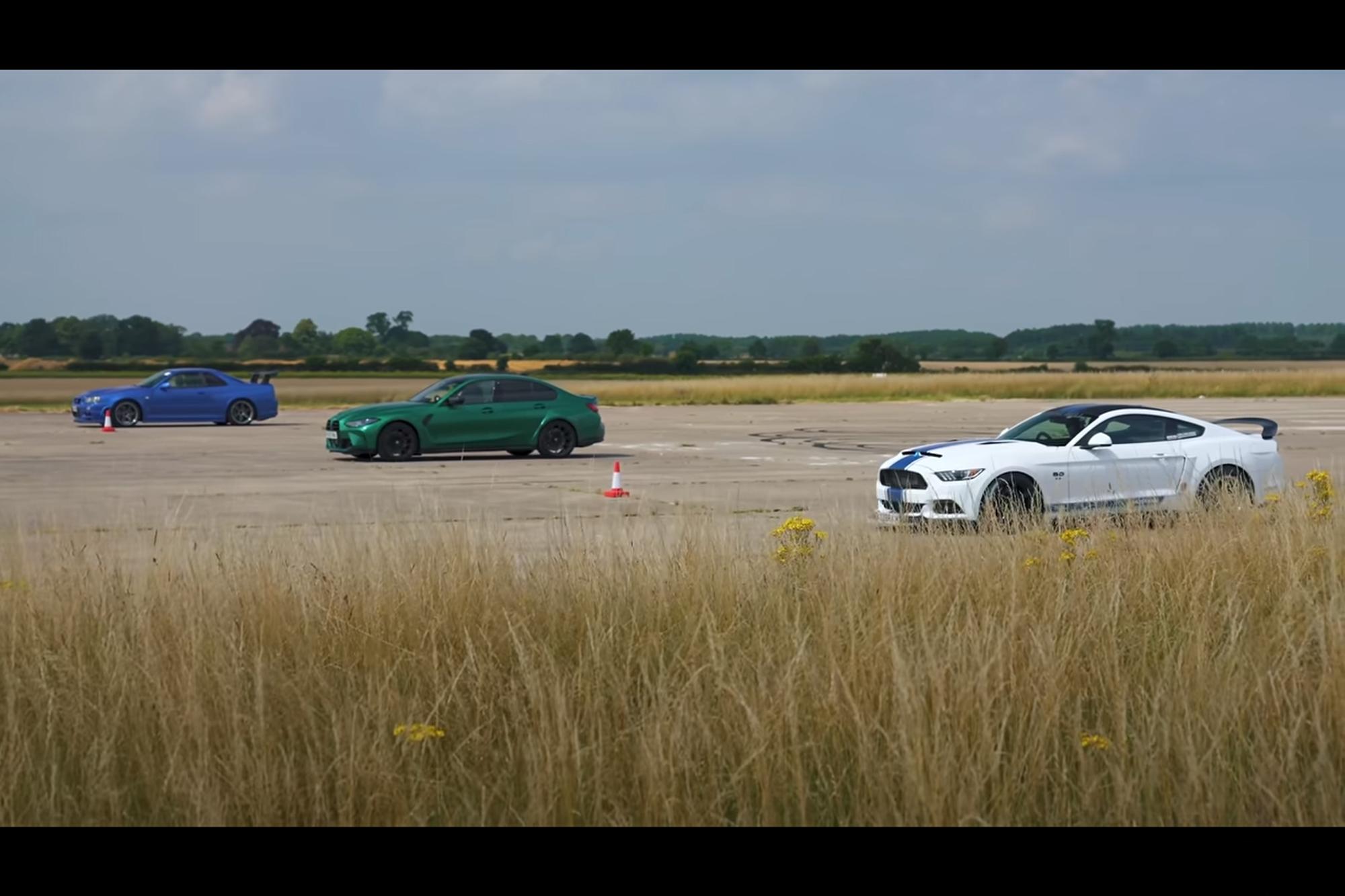 BMW M3 Competition VS Ford Mustang VS Nissan Skyline R34 GT-R