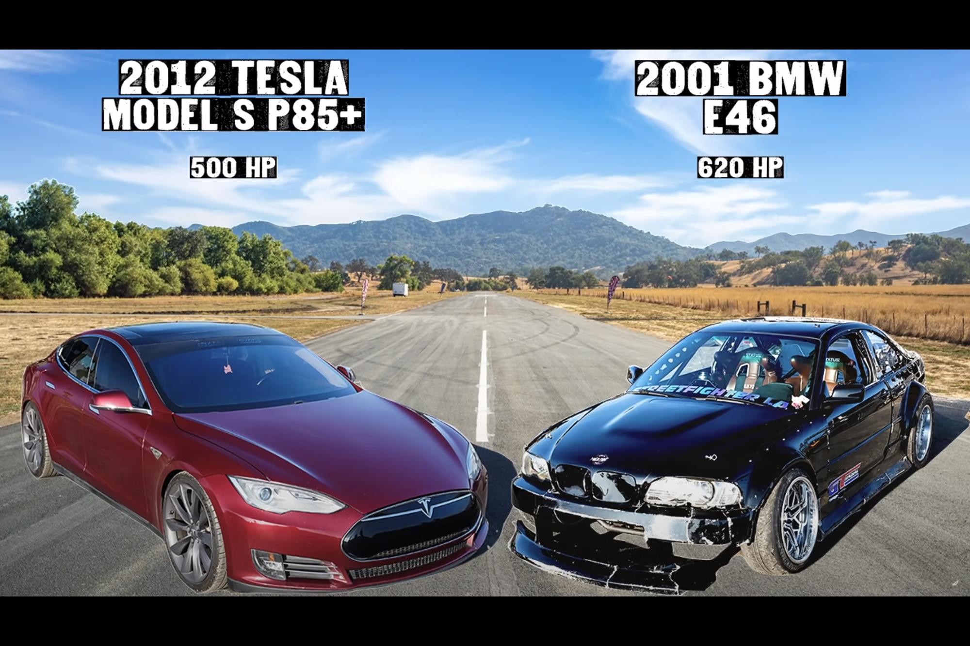 Tesla Model S VS BMW E46 V8
