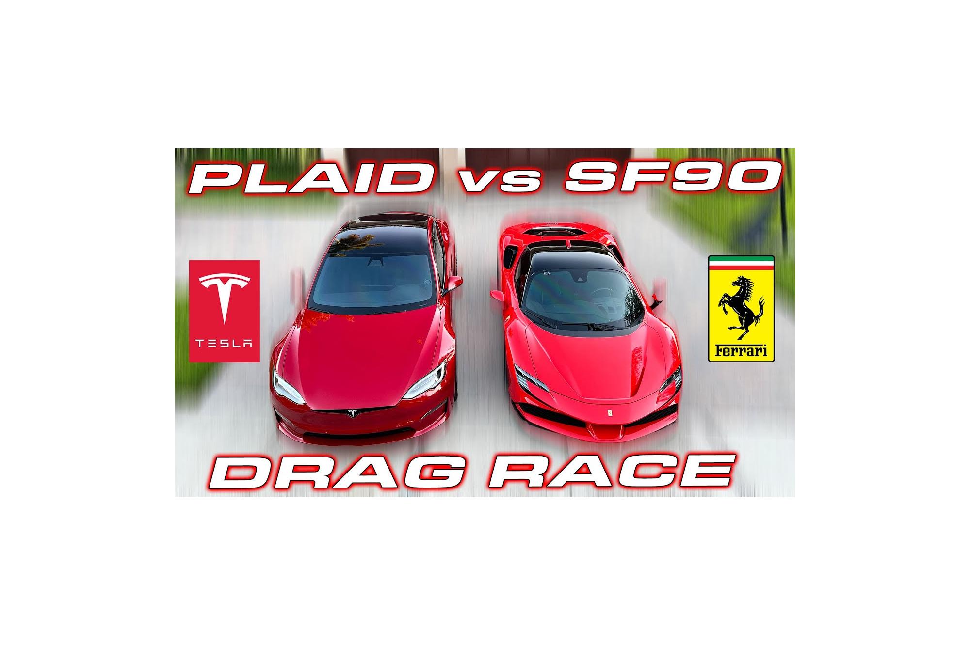 Tesla Model S Plaid εναντίον Ferrari SF90